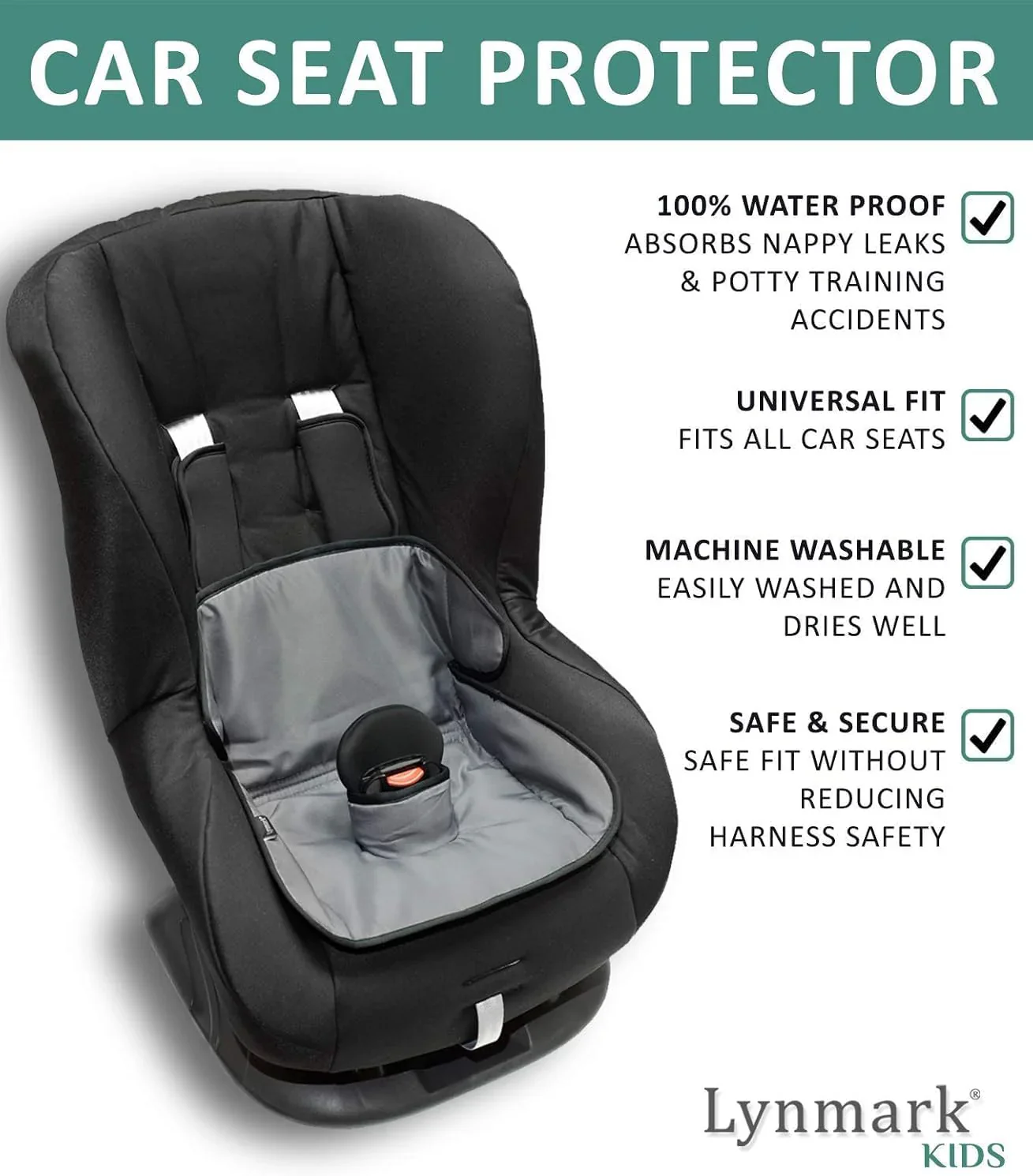 Lynmark Waterproof Seat Protector - Car Seats, Pushchairs & Highchairs  Grey - Image 4